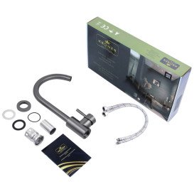 Змішувач для кухні Kroner KRP Edelstahl Klassisch-SCH035PVD одноважільний чорний PVD CV024351