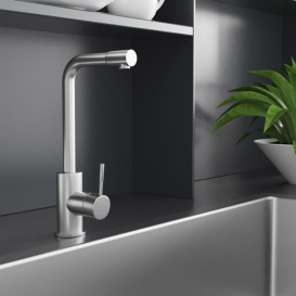 Смеситель для кухни Kroner KRP Edelstahl Klassisch-ESG034 однорычажный никель CV022991