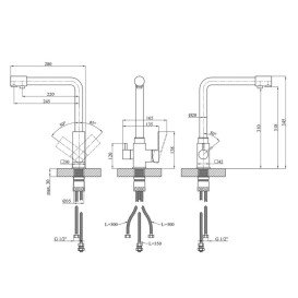 Змішувач для кухні Kroner KRP Edelstahl Kubus-SCH03810 під чорний фільтр CV027939