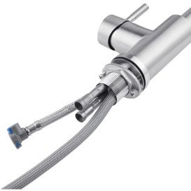 Змішувач для кухні Kroner KRP Edelstahl Klassisch-ESG03915 з висувним виливом нержавіюча сталь CV032281