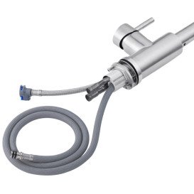 Змішувач для кухні Kroner KRP Edelstahl Klassisch-ESG03917 з висувним виливом нержавіюча сталь CV032284