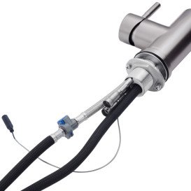 Змішувач для кухні Kroner KRP Edelstahl Klassisch-PVD03916S з висувним виливом сенсорний графіт CV032496