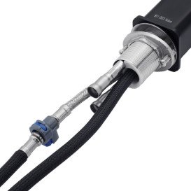 Змішувач для кухні Kroner KRP Edelstahl Klassisch-SCH03918 з висувним виливом чорний CV032500