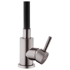 Змішувач для кухні Kroner KRP Edelstahl Klassisch-PVD035BLK з гнучким виливом нержавіюча сталь/чорний CV032635