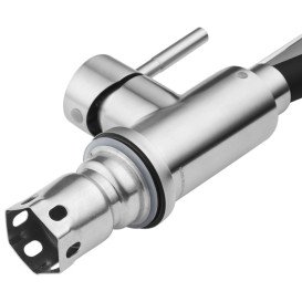 Змішувач для кухні Kroner KRP Edelstahl Klassisch-ESG03593BLK з гнучким виливом нержавіюча сталь/чорний CV035453