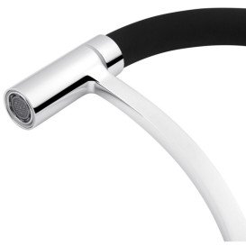 Смеситель для кухни Kroner KRP Ersel-C03900BLK с гибким изливом хром/черный CV033801