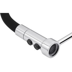 Смеситель для кухни Kroner KRP Ersel-C03111BLK с гибким изливом хром/черный CV033804