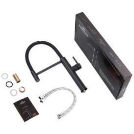 Смеситель для кухни Kroner KRP Ersel-SCH03999 с гибким изливом черный CV033802