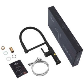 Змішувач для кухні Kroner KRP Ersel-SCH03112BLK із гнучким виливом чорний CV035578