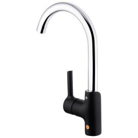 Смеситель для кухни Kroner KRP Essen-SCH030 однорычажный хром/черный CV024333