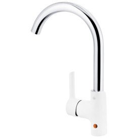 Смеситель для кухни Kroner KRP Essen-W030 однорычажный хром/белый CV024334