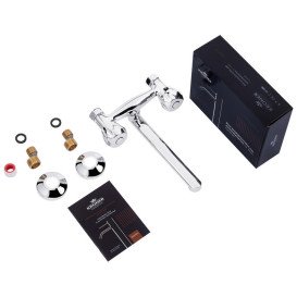 Смеситель для кухни Kroner KRP Hamburg-C040 настенный двухвентильный хром CV012066