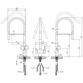 Смеситель для кухни Kroner KRP Klassisch-ESG03815BLK под фильтр нержавеющая сталь/черный CV027933