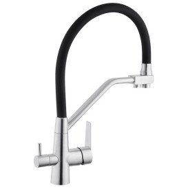 Змішувач для кухні Kroner KRP Klassisch-ESG03817BLK під фільтр нержавіюча сталь/чорний CV027936