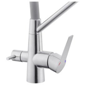 Змішувач для кухні Kroner KRP Klassisch-ESG03817GRA під фільтр нержавіюча сталь/сірий CV027937