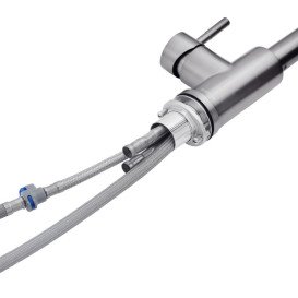 Змішувач для кухні Kroner KRP Klassisch-PVD03916 з висувним виливом графіт CV032283