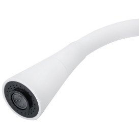 Смеситель для кухни Kroner KRP Kuche-C031WHI с гибким изливом хром/белый CV024335