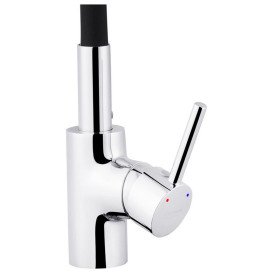 Змішувач для кухні Kroner KRP Kuche-C031BLK з гнучким виливом хром/чорний CV024338