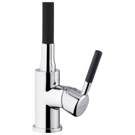 Змішувач для кухні Kroner KRP Kuche-C132BLK з гнучким виливом хром/чорний CV033126