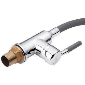 Змішувач для кухні Kroner KRP Kuche-C132GRA з гнучким виливом хром/сірий CV033127