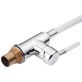 Смеситель для кухни Kroner KRP Kuche-C132WHI с гибким изливом хром/белый CV033128