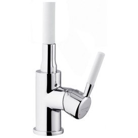 Змішувач для кухні Kroner KRP Kuche-C132WHI з гнучким виливом хром/білий CV033128