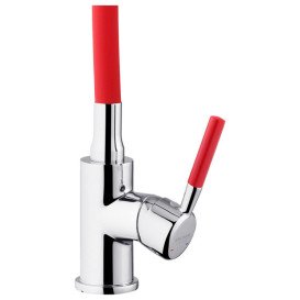 Смеситель для кухни Kroner KRP Kuche-C132RED с гибким изливом хром/красный CV033129