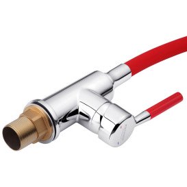 Смеситель для кухни Kroner KRP Kuche-C132RED с гибким изливом хром/красный CV033129