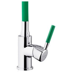 Змішувач для кухні Kroner KRP Kuche-C132GRN з гнучким виливом хром/зелений CV033130