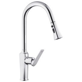 Смеситель для кухни Kroner KRP Makon-C030-T с выдвижным изливом хром CV033866