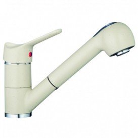 Смеситель для кухни Marmorin классический с выдвижной лейкой однорычажный черный 2214