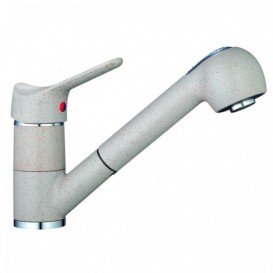 Смеситель для кухни Marmorin классический с выдвижной лейкой однорычажный черный 2214