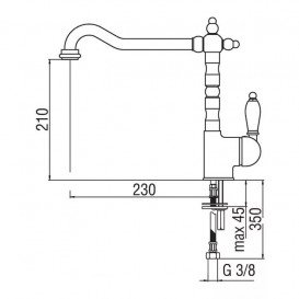 Змішувач для кухні Nobili Rubinetterie Antica одноважільний бронза AT18113BR