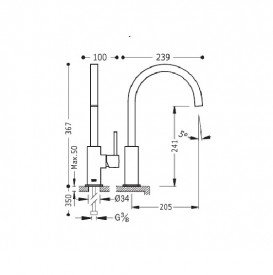 Смеситель для кухни однорычажный Tres Kitchen врезной белый матовый 030497BM