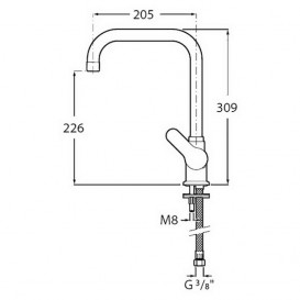 Змішувач для кухні одноважільний Roca Arola латунь хром A5A846AC0K