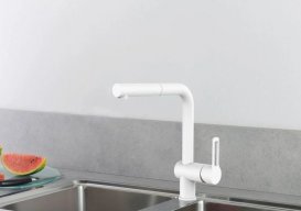 Смеситель для кухни Paffoni Ringo белый матовый RIN 295 BO-MET