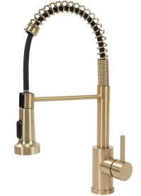 Смеситель для кухни Rea Colin однорычажный с выдвижной лейкой матовое золото REA-B4821