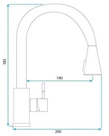 Змішувач для кухні Rea Cross одноважільний з висувною лійкою хром REA-B5310