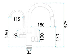 Змішувач для кухні Rea Eco Fresh під фільтр із висувною лійкою нікель REA-B7563