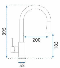 Смеситель для кухни Rea Fresh однорычажный с выдвижной лейкой матовое золото REA-B9148