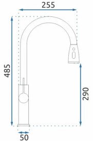 Змішувач для кухні Rea Nest одноважільний з висувною лійкою чорний REA-B2057
