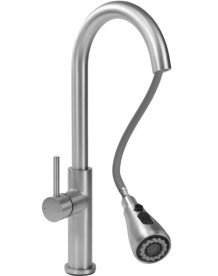 Змішувач для кухні Rea Nest одноважільний з висувною лійкою нікель REA-B6601