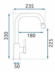 Змішувач для кухні Rea Polo одноважільний чорний/золото REA-B9980