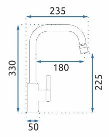 Смеситель для кухни Rea Polo однорычажный хром REA-B9940
