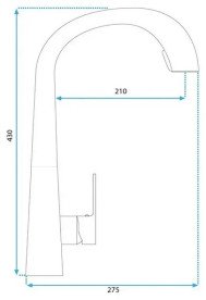 Змішувач для кухні Rea Ross одноважільний з висувною лійкою чорний REA-B5313