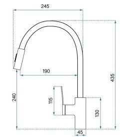 Смеситель для кухни Rea Soul однорычажный с выдвижной лейкой матовое золото REA-B6205