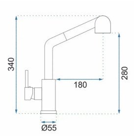 Смеситель для кухни Rea Troy однорычажный с выдвижной лейкой никель REA-B6301