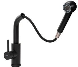 Змішувач для кухні Rea Troy одноважільний з висувною лійкою чорний REA-B6300