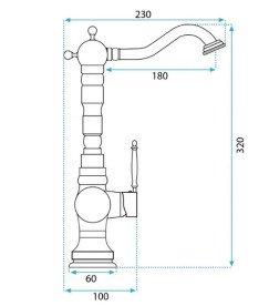 Смеситель для кухни Rea Venice однорычажный бронза REA-B2500