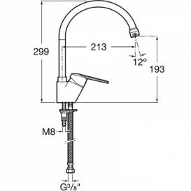 Смеситель для кухни Roca Victoria-N однорычажный латунь хром A5A8425C00